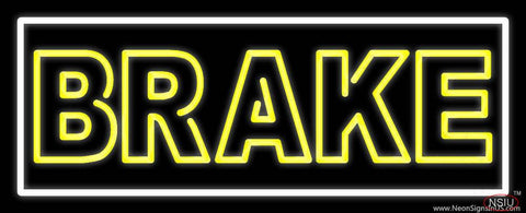 Yellow Brake With Border Real Neon Glass Tube Neon Sign