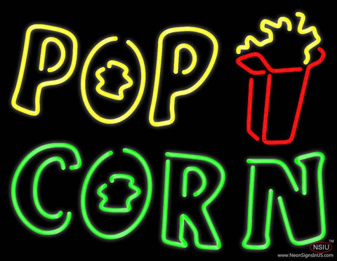 Yellow Pop Green Corn Real Neon Glass Tube Neon Sign 
