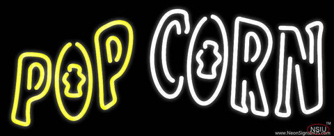 Yellow Pop White Corn Real Neon Glass Tube Neon Sign 