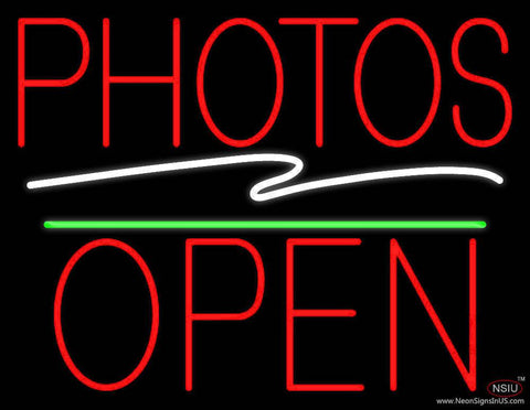 Red Photos Block With Open  Real Neon Glass Tube Neon Sign