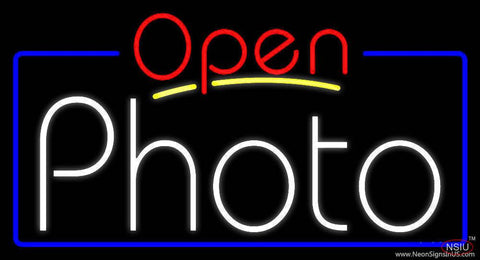 White Photo With Open  Real Neon Glass Tube Neon Sign