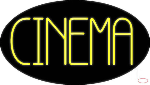 Yellow Cinema Block Real Neon Glass Tube Neon Sign