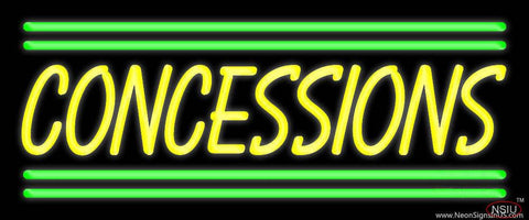 Yellow Concessions Green Line Real Neon Glass Tube Neon Sign