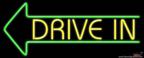 Yellow Drive In Real Neon Glass Tube Neon Sign