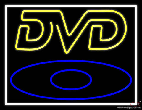 Yellow Dvd Real Neon Glass Tube Neon Sign 
