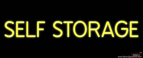 Yellow Self Storage Block Real Neon Glass Tube Neon Sign 