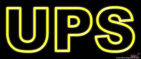 Yellow Ups Double Stroke Real Neon Glass Tube Neon Sign 