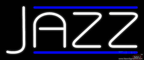 White Jazz Block Double Line Real Neon Glass Tube Neon Sign