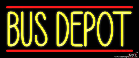 Yellow Bus Depot Real Neon Glass Tube Neon Sign