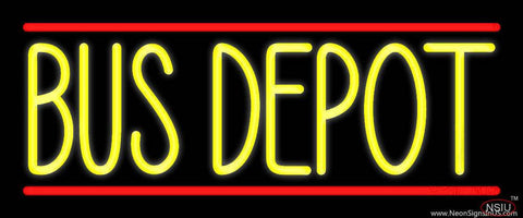 Yellow Bus Depot Real Neon Glass Tube Neon Sign 