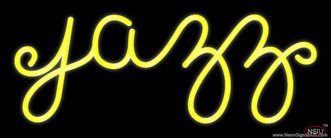 Yellow Jazz Cursive Real Neon Glass Tube Neon Sign