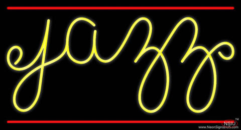 Yellow Jazz Cursive Real Neon Glass Tube Neon Sign