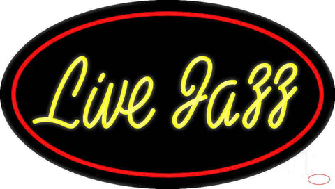 Yellow Live Jazz Cursive  Real Neon Glass Tube Neon Sign 