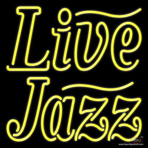 Yellow Live Jazz Real Neon Glass Tube Neon Sign