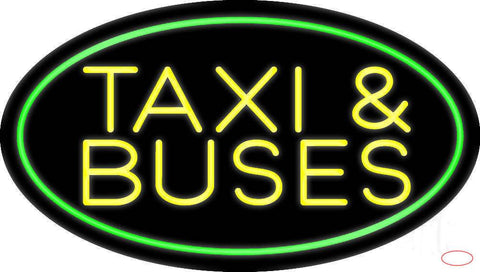 Yellow Taxi And Buses With Border Real Neon Glass Tube Neon Sign