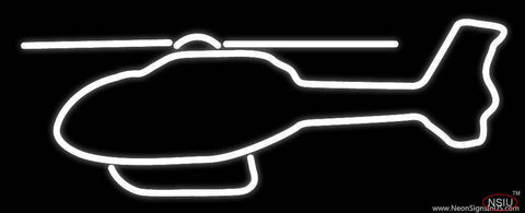 White Helicopter Logo Real Neon Glass Tube Neon Sign 
