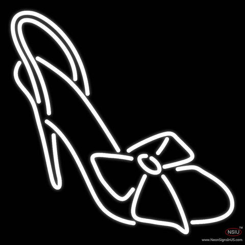 White High Heel Sandal Real Neon Glass Tube Neon Sign