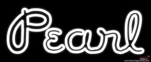 White Pearl Cursive Real Neon Glass Tube Neon Sign