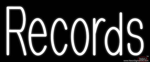 White Records  Real Neon Glass Tube Neon Sign 