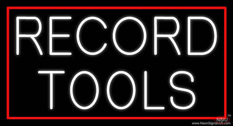 White Record Tools Real Neon Glass Tube Neon Sign 