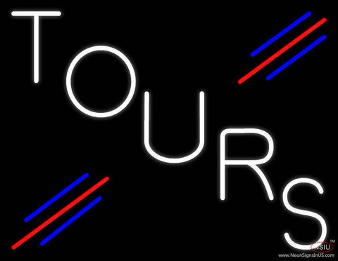 White Tours Real Neon Glass Tube Neon Sign