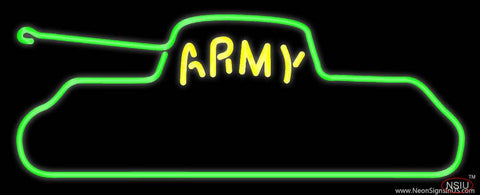 Yellow Army Real Neon Glass Tube Neon Sign