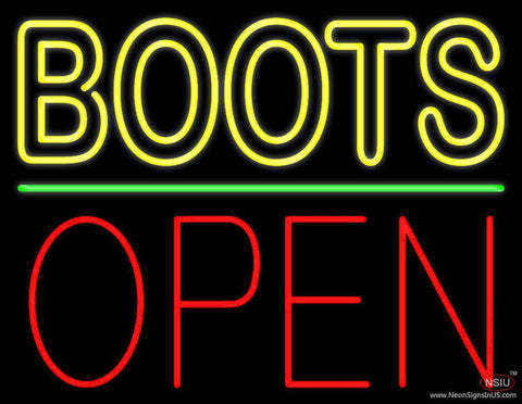 Yellow Boots Open Real Neon Glass Tube Neon Sign