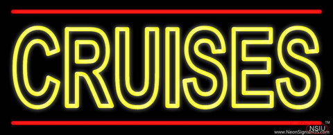 Yellow Cruises Red Line Real Neon Glass Tube Neon Sign