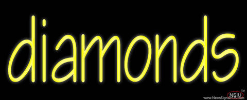 Yellow Diamond Real Neon Glass Tube Neon Sign