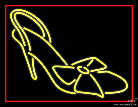 Yellow High Heel Sandal Real Neon Glass Tube Neon Sign 