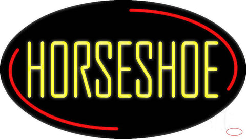 Yellow Horseshoe Block Real Neon Glass Tube Neon Sign