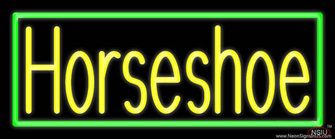 Yellow Horseshoe With Border Real Neon Glass Tube Neon Sign 