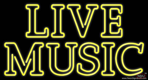 Yellow Live Music Block Real Neon Glass Tube Neon Sign 