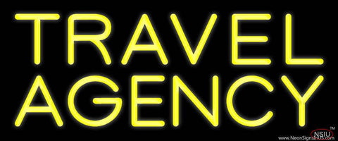 Yellow Travel Agency Real Neon Glass Tube Neon Sign