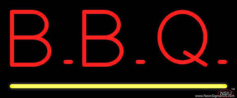 Block BBQ with Yellow Line Real Neon Glass Tube Neon Sign