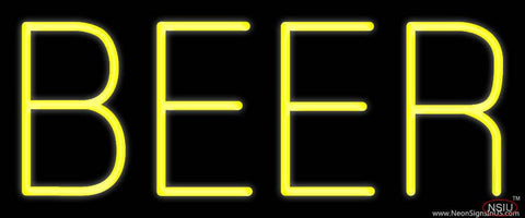 Yellow Beer Real Neon Glass Tube Neon Sign 