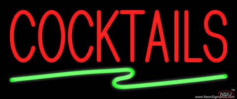 Cocktail Real Neon Glass Tube Neon Sign with Zigzag Line