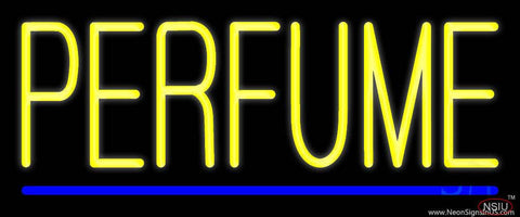 Yellow Perfume Blue Line Real Neon Glass Tube Neon Sign 