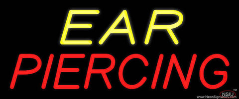 Yellow Red Ear Piercing Real Neon Glass Tube Neon Sign 