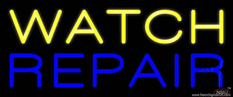 Yellow Watch Repair Real Neon Glass Tube Neon Sign 