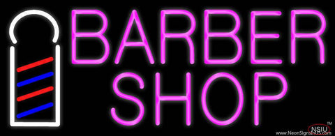 Pink Barber Shop with Logo Real Neon Glass Tube Neon Sign