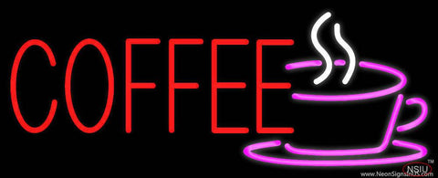 Red Coffee Logo Real Neon Glass Tube Neon Sign