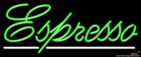 Cursive Green Espresso Real Neon Glass Tube Neon Sign 