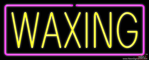 Yellow Waxing Pink Border Real Neon Glass Tube Neon Sign 