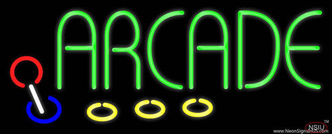 Green Arcade Real Neon Glass Tube Neon Sign