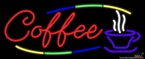 Deco Style Red Coffee Real Neon Glass Tube Neon Sign 