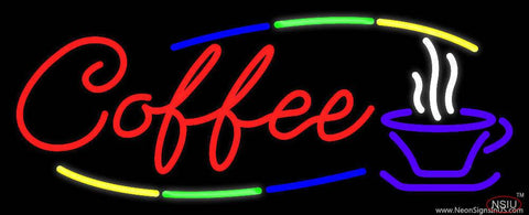Deco Style Red Coffee Real Neon Glass Tube Neon Sign