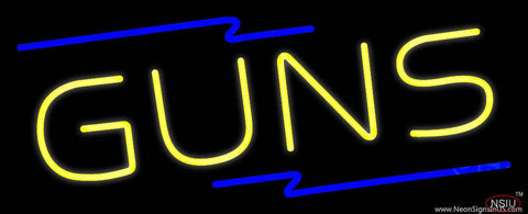 Yellow Guns Real Neon Glass Tube Neon Sign 