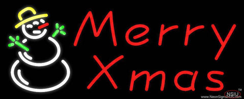 Red Merry Christmas Real Neon Glass Tube Neon Sign 