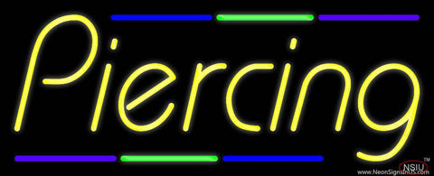 Piercing Multi Colored Line Real Neon Glass Tube Neon Sign 